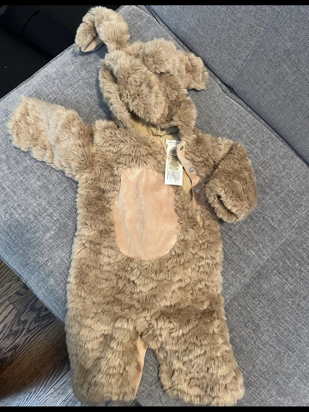 Pottery Barn Kids Plush Tan Bear Costume 6-12 Months - Picture 5 of 8
